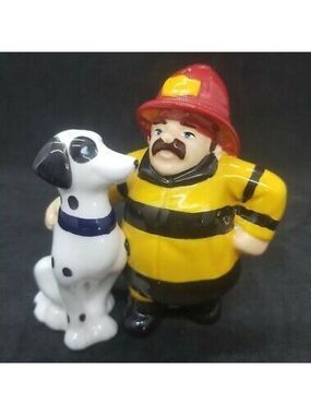 Westland Fireman and Dalmatian Dog Salt & Pepper